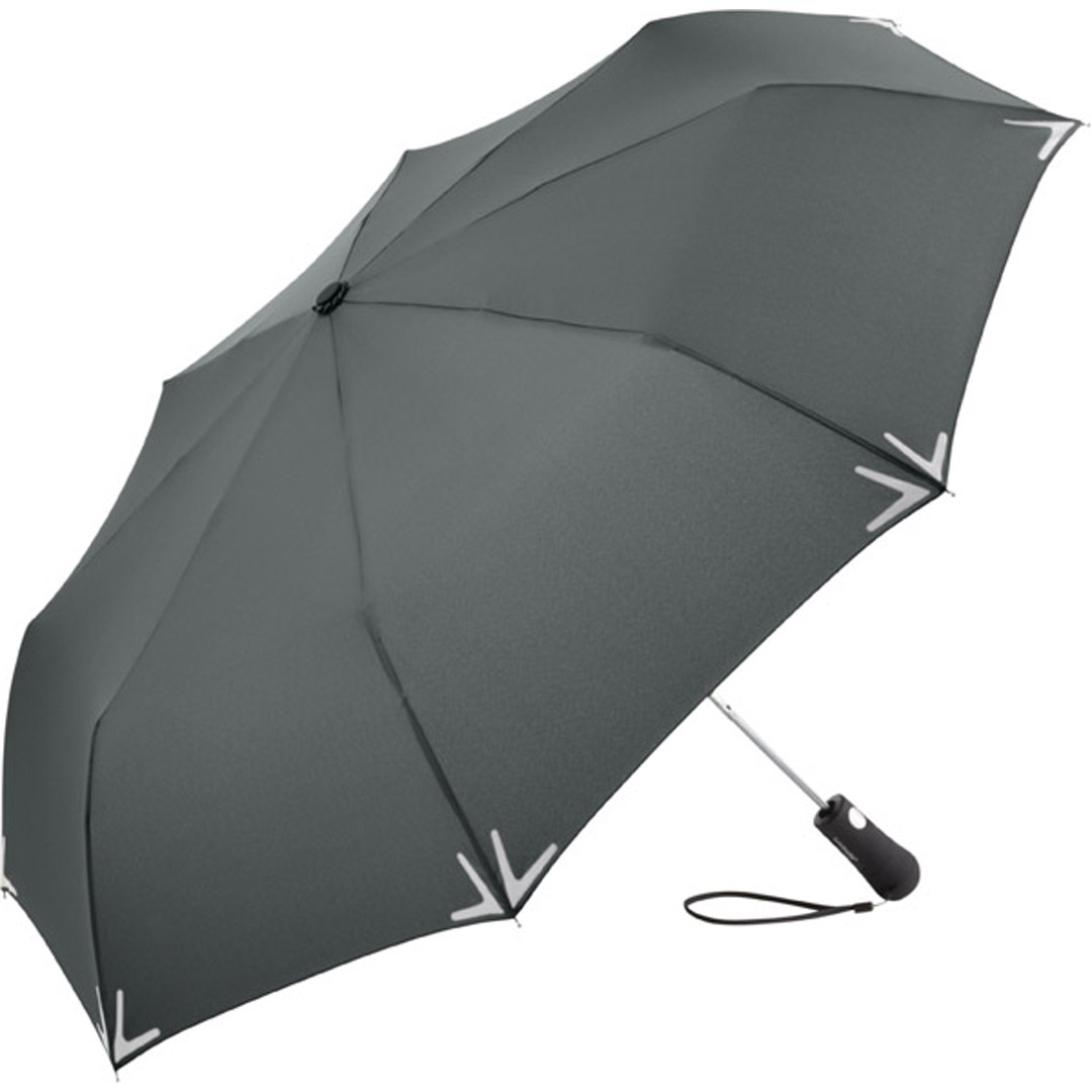 FARE AC-Mini-Taschenschirm Safebrella® LED grau